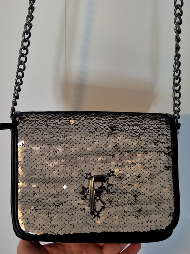Silver black sequin shoulder - sequin,
