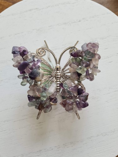 Large fluorite chip - chip, butterfly