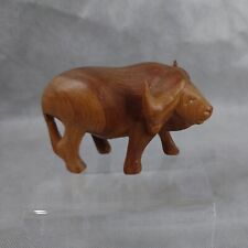 VINTAGE HAND CARVED WOOD OX/WATER BUFFALO SCULPTURE STATUE Mid Century MCM Retro