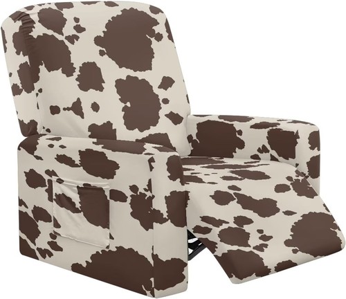 Brown cow print recliner chair - brown,