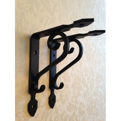 Pair wrought iron shelf - wrought,