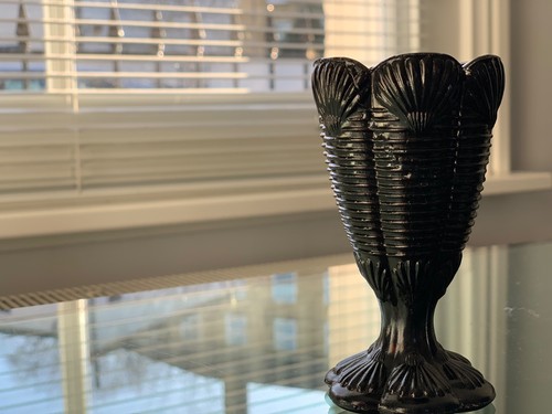Vintage pressed black glass - pressed,