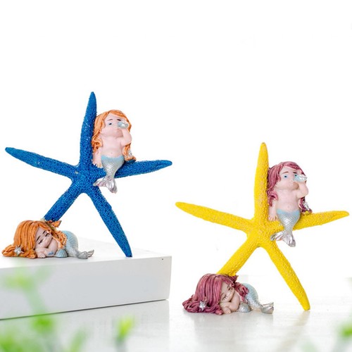 Starfish mermaid statue - mermaid,