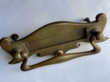 Antique Solid Brass Letterbox with Door Knocker Edwardian Art Nouveau Front Door
