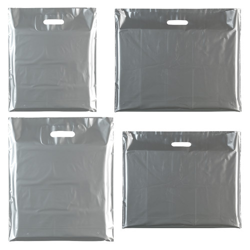 Silver plastic carrier bags - silver,