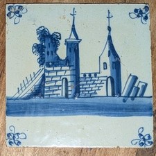 Vintage Delft style blue and