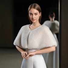 Women Faux Fur Shawl Wrap