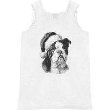'English Bulldog Wearing Santa