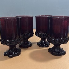 Set of 4 plum purple colored Tiffin Franciscan Madeira Champagne Coupe Glasses