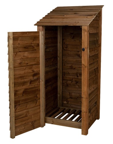 Single bay log store - bay, wooden