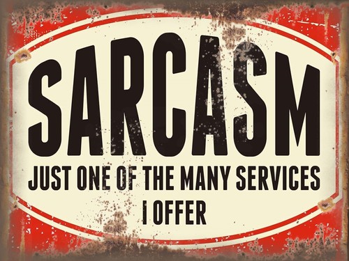 Sarcasm funny metal signs - funny,