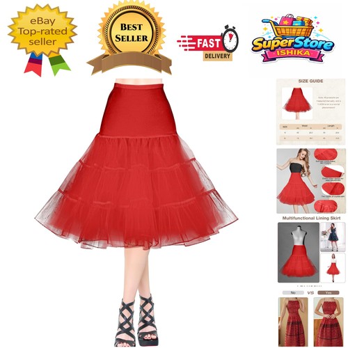 Women retro petticoat red - petticoat,