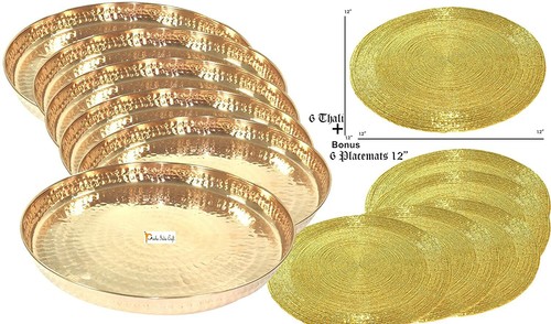 Pure copper dinner thali - copper,