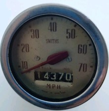 Genuine Original - Triumph Terrier Speedometer Smiths 70 MPH, T15 1950s - Rare