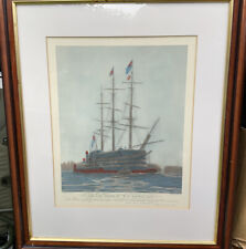 Antique F/G Hand Finished Engraving“Last Voyage Of HMS Victory”By W.L.Wylie 1922
