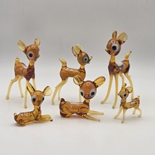 ​Lot of 6 Amber Glass Deer