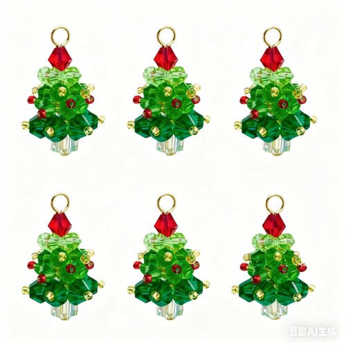 6pcs christmas tree charms - 6pcs,