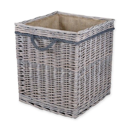 Grey wash square - square, wicker
