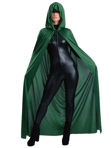 Green hooded cape unisex - hooded,