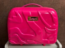 Fuchsia Pink Antler Hard Outer Shell Vanity Case/Hand Luggage Travel Bag