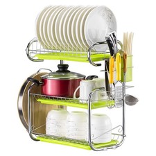 2 Tier Dish Drainer Rack With