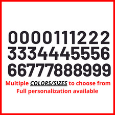 sticky vinyl Numbers stickers Decals bin door office home weather proof Bk & Wt 
