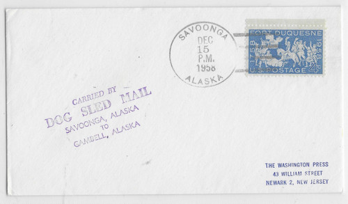 Usa 1958 dog sled - usa, mail
