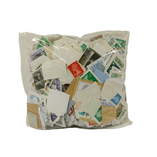500g bulk used stamps - stamps, on