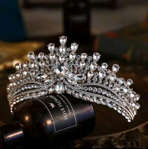 Large crystal bridal tiara - bridal,