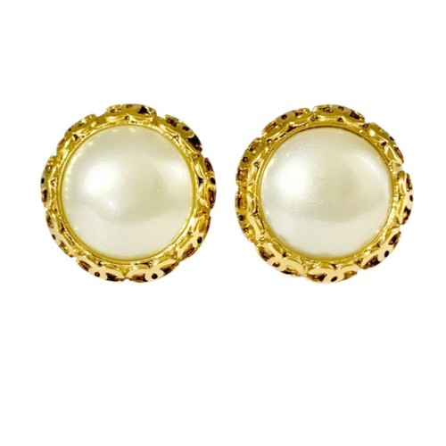 Chanel logos pearl round - chanel, cc