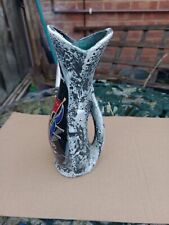 Vintage Rimini San Marino Pottery Fat Lava Vase with Galleon Ship Design