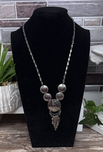 Peruvian silver coin necklace - peruvian,