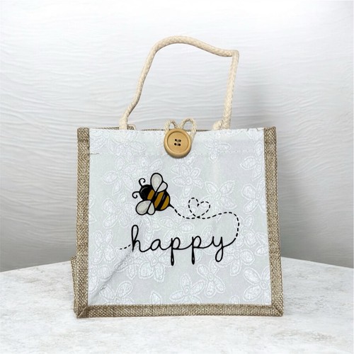 Small hessian bag - hessian, 20x20cm