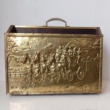 Vintage  1950s Art Deco Brass Magazine Rack Vintage British Masterpiece