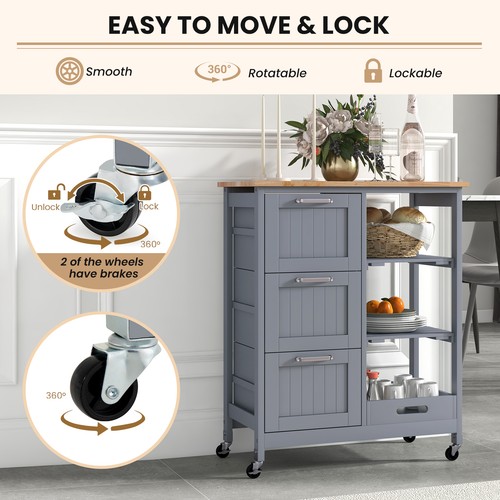 Rolling kitchen cart lockable - rolling,