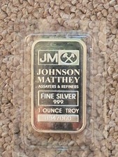 New 1 Ounce Troy Real Fine Silver 999 Ingot JM Bullion Bar Genuine Sealed Silver