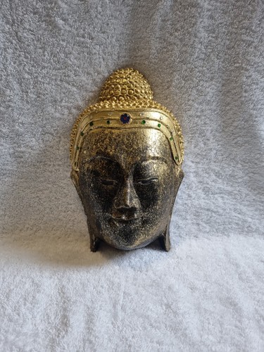 Buddha head wall mask gold - head,