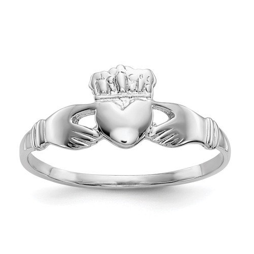 10k white gold claddagh - 10k,