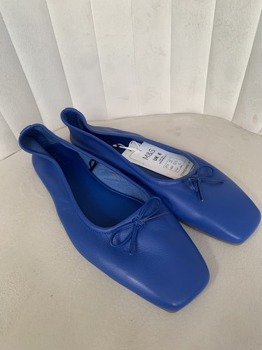 Blue soft leather ballet - soft,