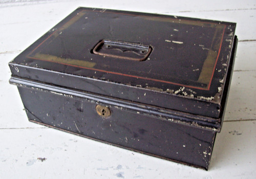 Vintage painted metal cash - vintage,