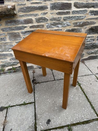 Vintage school desk beech - , wood