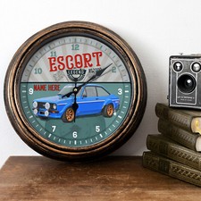 Personalised Car Clock Ford Escort RS2000 MK2 Round Hanging Wall Gift VCC12