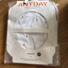 JOHN LEWIS Multi Star BABY SLEEPING Grow BAG 1 Tog 0-6 Months 100% Cotton NEW
