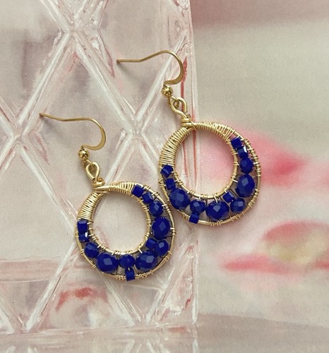 Gold tone wire wrapped - wrapped, hoop
