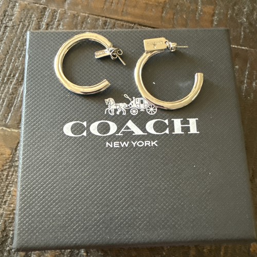 Coach silver hoop earrings - hoop, 1"