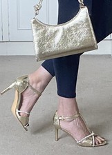 Sparkling Golden Shoe And Bag Set Perfect For The Party Season!