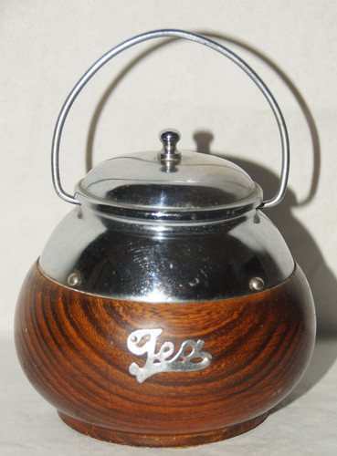 Vintage oak and chrome tea - oak,