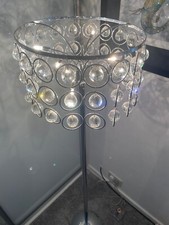 chrome and crystal drop pendant glass standard lamp retro shabby chic