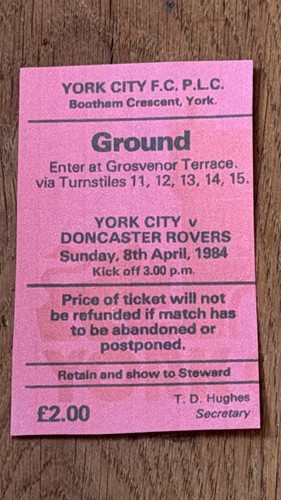 Ticket 1983 york city - york, v