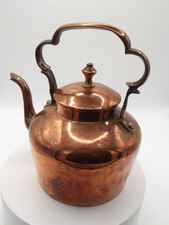 Small Antique Copper Kettle With a Brass Handle